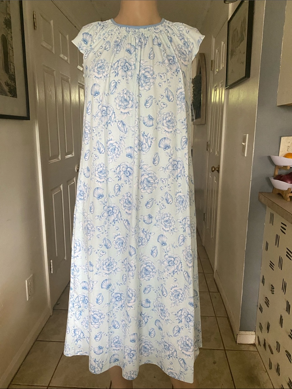 Charter Club Light Blue Floral Nightgown